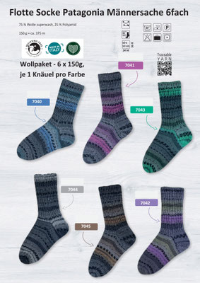 Wollpaket Rellana Flotte Socke Patagonia Männersache 6fach