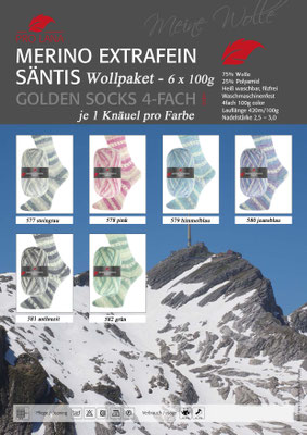 Wollpaket Pro Lana Golden Socks Merino Extrafein Säntis