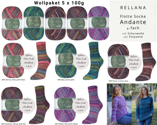 Wollpaket Rellana Flotte Socke Andante