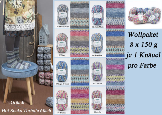 Wollpaket Gründl Hot Socks Torbole, 6fach