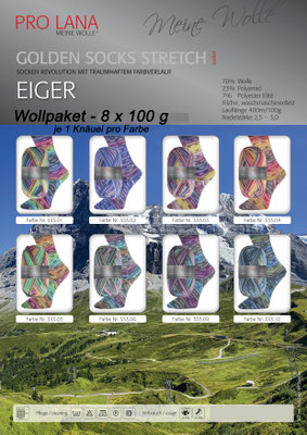 Wollpaket Pro Lana Golden Socks Stretch Eiger