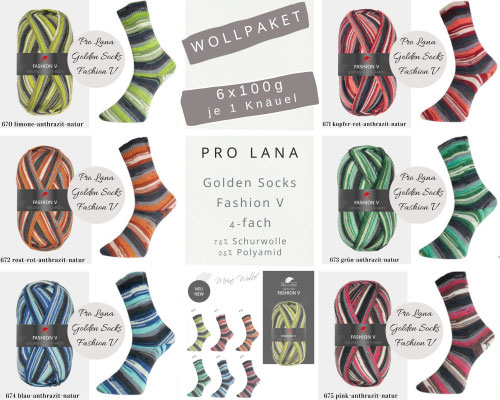 Wollpaket Pro Lana Golden Socks Fashion V