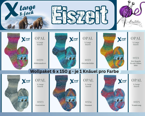 Wollpaket Opal XLarge Eiszeit 8fach