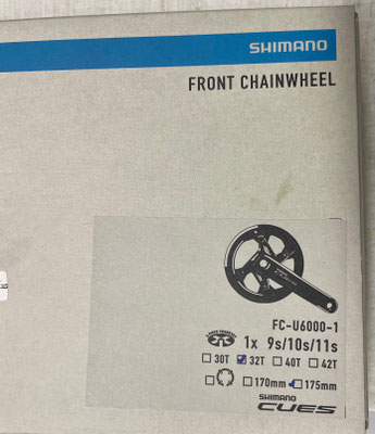 -$MULTIPLICACION SHIMANO CUES FC-U6000  9-11 VEL HOLLOWTECH 175MM 36D $1,765 MXN NP1210180