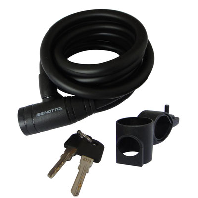 # CANDADO BENOTTO TY506 ESPIRAL 12x1800mm 2x LLAVES NEGRO NP CNDBTT0004 $230 MXN