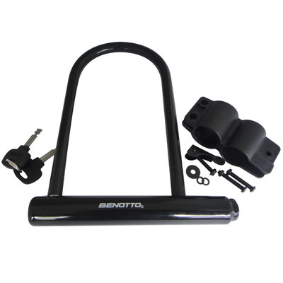 # CANDADO BENOTTO "U" 12mm 195x245mm 2x LLAVES NEGRO TY302 NP CNDBTT0012 $350 MXN