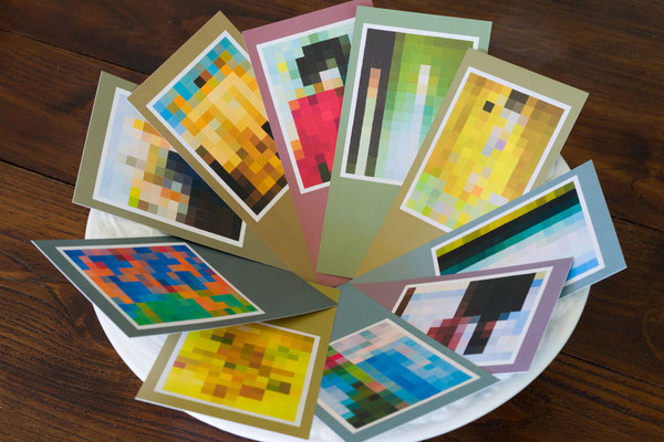 Postkarten DIN lang: Meisterwerke im Quadrat