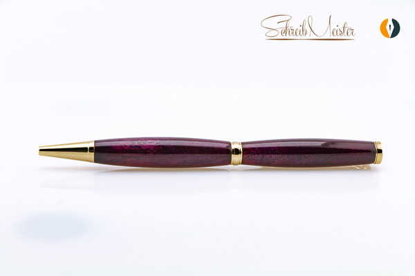 Gedrechselter Kugelschreiber aus Amaranth / Purple Heart