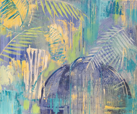 "Serre" Oil, Acryl, Lino, Print on wood, 30 x 24 cm