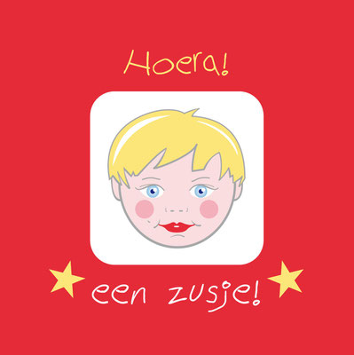 GEBOORTEKAARTJE MET HET BROERTJE EROP