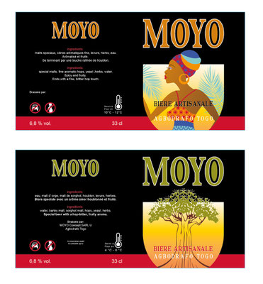 Bier labels voor Moyo bier