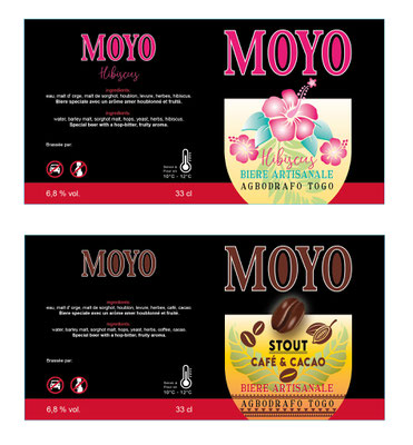 Bier labels voor Moyo bier