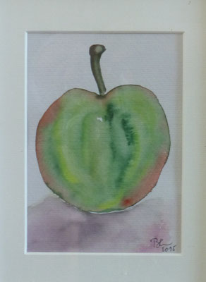 WVZ 375A Apfel grün 2015 Aquarell 14x17