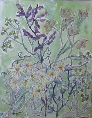 WVZ 534 2019 Wildblumen IV Aquarell 30x40
