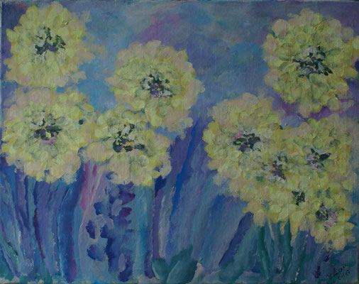 WVZ 454 2017 01 004 Gelbe Blumen Acryl 40x50