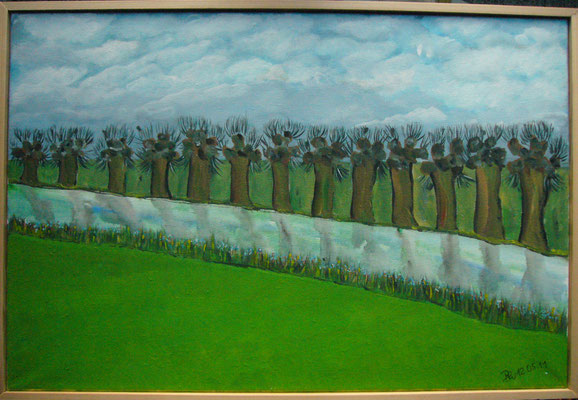 WVZ 181 2011 Kopfweiden am Bach Acryl 40x60
