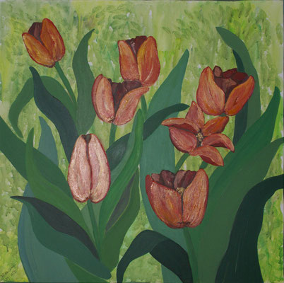 WVZ 477 2017 09 004 Rote Tulpen Acryl 70x70