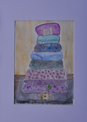 WVZ 613 Die Prinzessin auf der Erbse VIII 2020 Aquarell 20x30