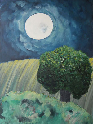 WVZ 545 2019 10 001 Baum im Mondlicht Acryl 80x60 € 250