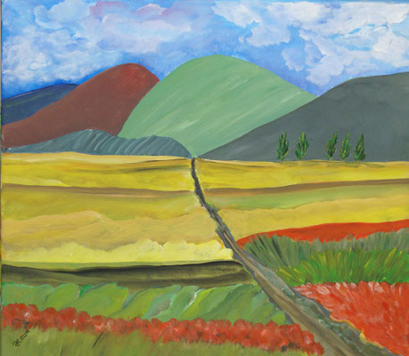 WVZ 166 2011  Landschaft mit fünf BäumenAcryl 40x40