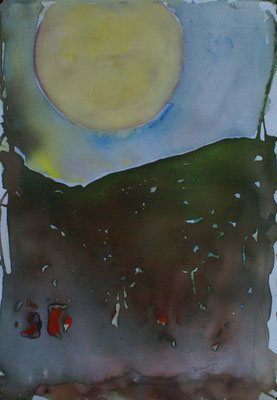 WVZ 368 2015 Vollmond Aquarell Gouache 30x40