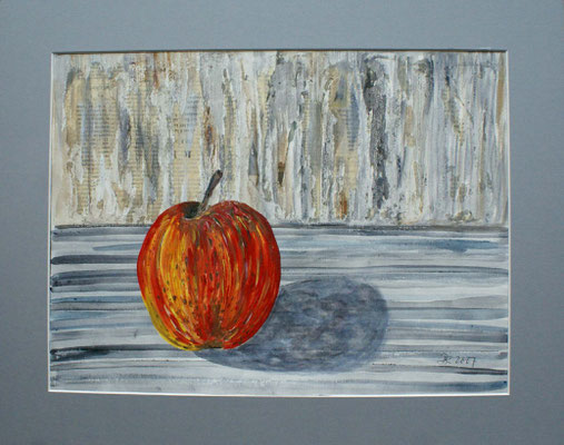 WVZ 088 2007 Apfel Tempera Collage 40x50