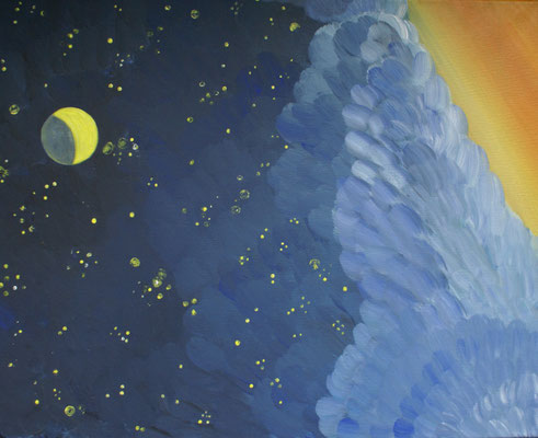 WVZ 202 2011 Zyklus Schöpfung 3 Sonne Mond Sterne Acryl