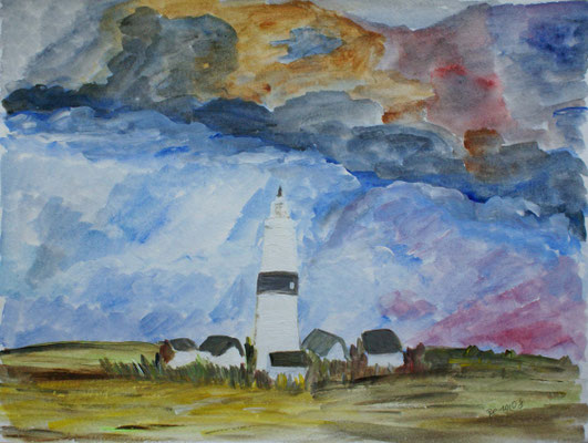 WVZ 123 2008 Leuchtturm bei Kampen Aquarell 30x40