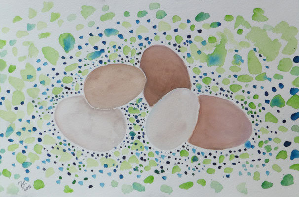 WVZ 410 2016 Warten auf Ostern Aquarell  Acryl 35x23