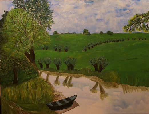 WVZ 330 2014 Landschaft bei Worpswede Acryl 70x90