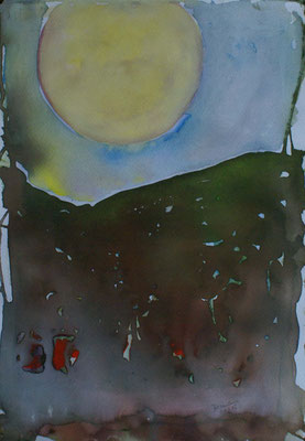 WVZ 368 2015 Vollmond Aquarell Gouache 30x40