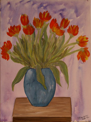 WVZ 217 2012 Tulpen in blauer Vase Acryl 30x40