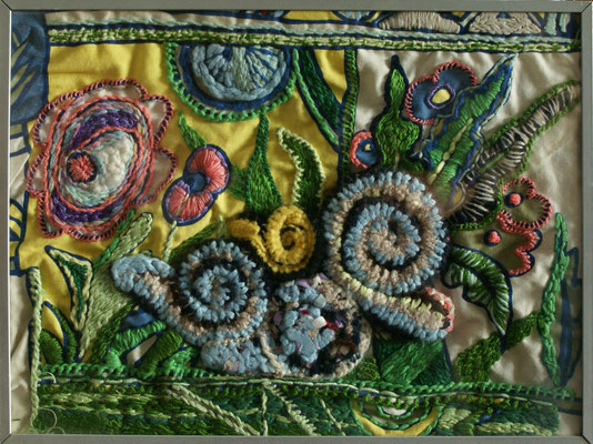 WVZ 453 2017 Ungebetener Besuch Wolle gestickt 30x40