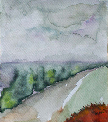 WVZ 367 2015 Bäume am Weg Aquarell 14x16
