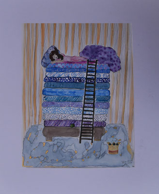 WVZ 610 Die Prinzessin auf der Erbse VI 2020 Aquarell 36x48