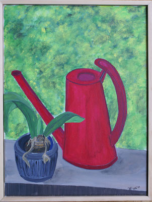 WVZ 176 2011 Rote Gießkanne Acryl 30x40