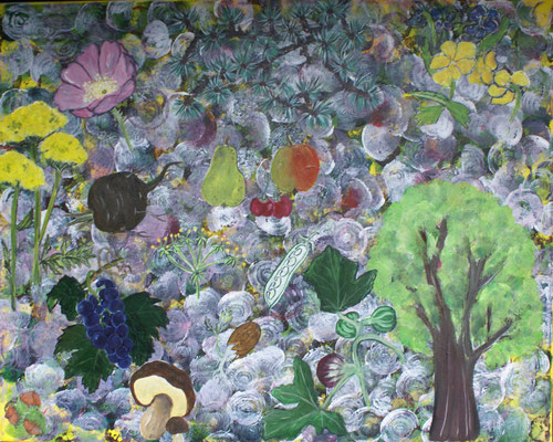 WVZ 203 2011 Zyklus Schöpfung 3 Land Wasser Pflanzen Acryl
