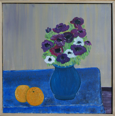 WVZ 179 2011 Anemonen mit Apfelsinen Acryl 40x40