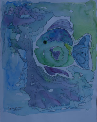 WVZ 647 Fischlein Aquarell 2022 32x40