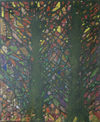 WVZ 264 2013 Panta Rhei X Fließtechnik Acryl Wachsmalkreide 50 x 60