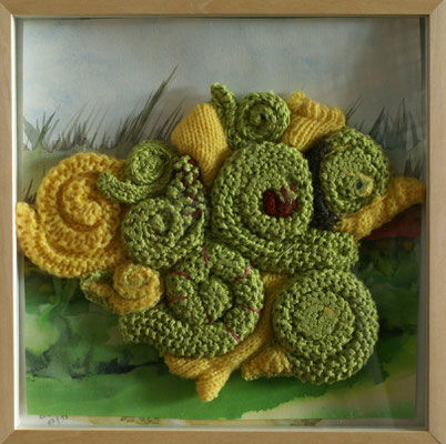 WVZ 441 2016 Schnecken Wolle gehäkelt gestrickt gestickt 30x30