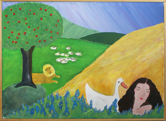 WVZ 146 2010 Eva im Rittersporn Acryl 50x70