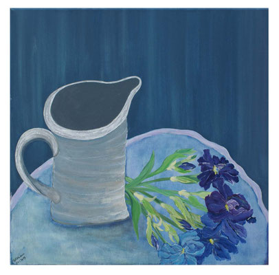 WVZ 519Ra 2019 Iris neben Krug Acryl 60x60