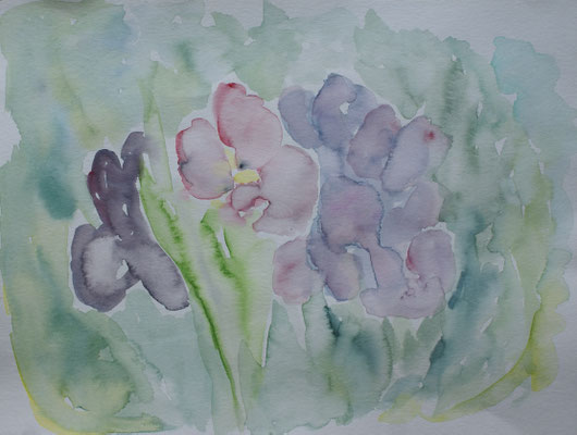 WVZ 385 2015 Blüten im Frühjahr Aquarell 24x30