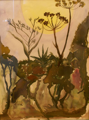 WVZ 343 2014 Schachtelhalm Mond Aquarell und Gouache 30x40