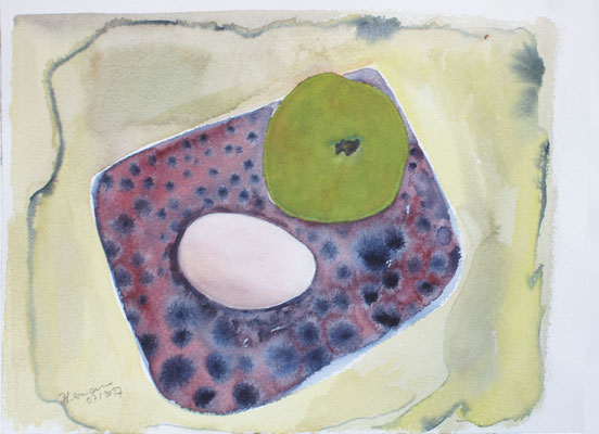 WVZ 469 2017 ´n Appel und ´n Ei Aquarell 27x36