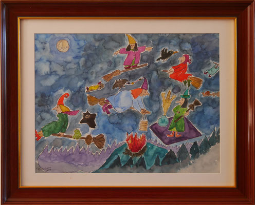 WVZ 573 Walpurgisnacht 2020 Aquarell 40x50 gerahmt