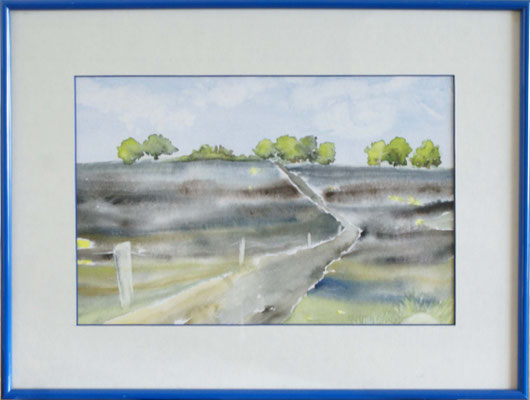 WVZ 310 2014 Feld bei Worpswede Aquarell 30x40