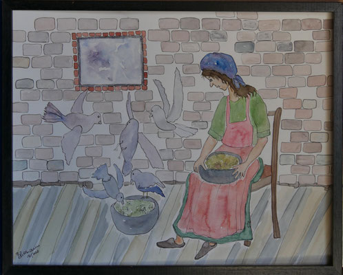 WVZ 589 Aschenputtel 2020 Aquarell 36x48 gerahmt