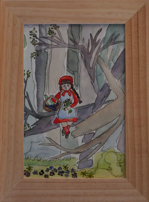 WVZ 580 Rotkäppchen 1 2020 Aquarell 20x30 gerahmt